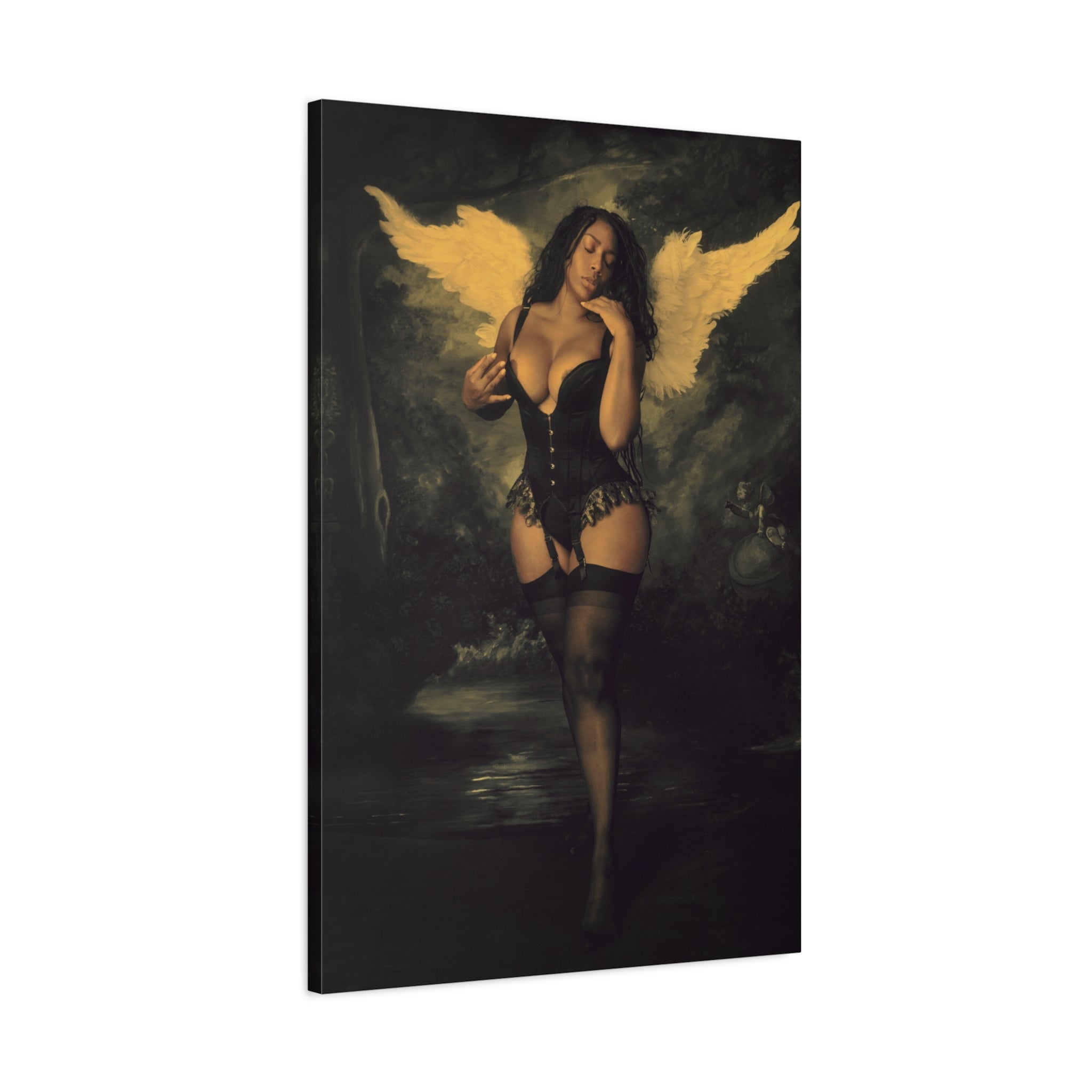 Reflecting Angel Matte Stretched Canvas