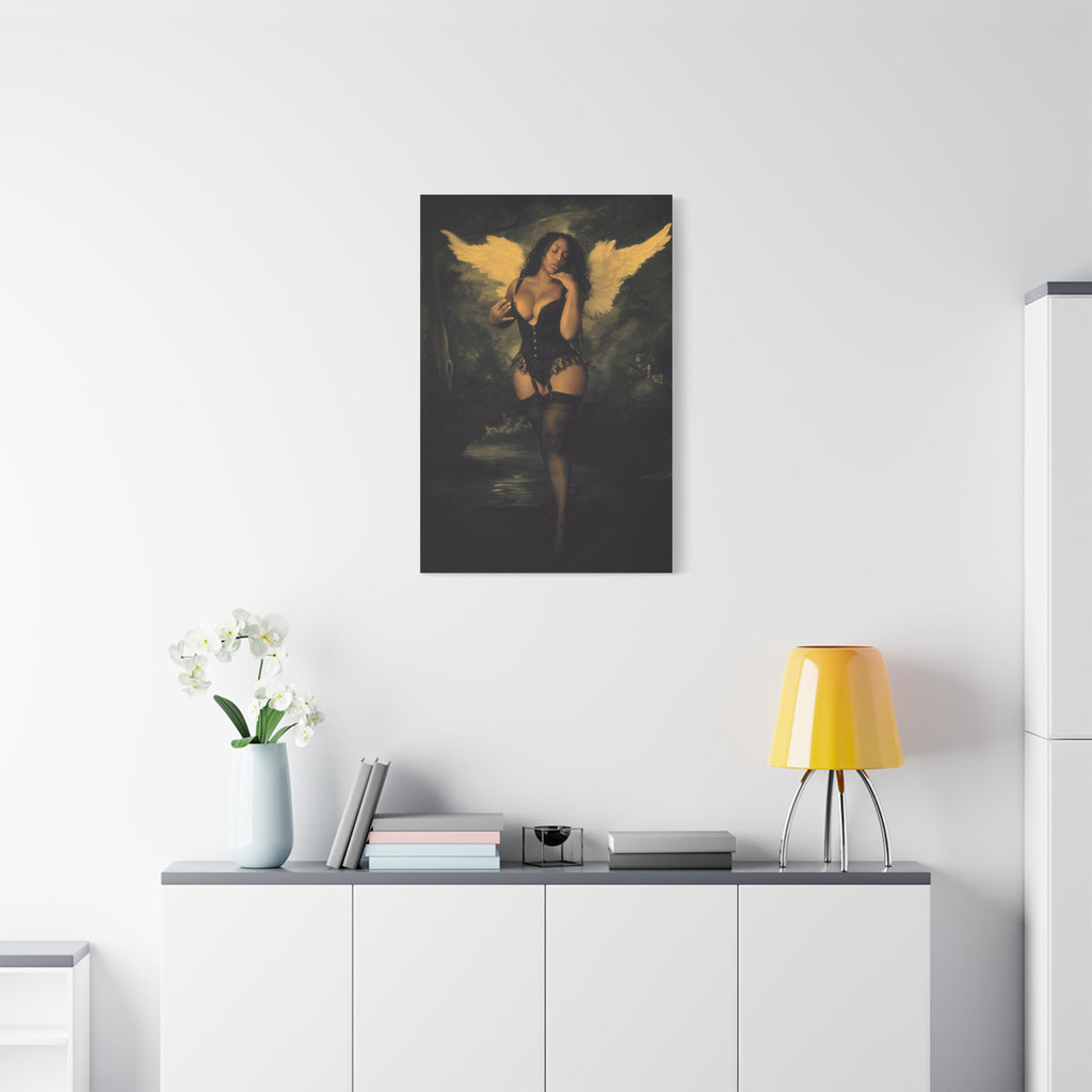 Reflecting Angel Matte Stretched Canvas