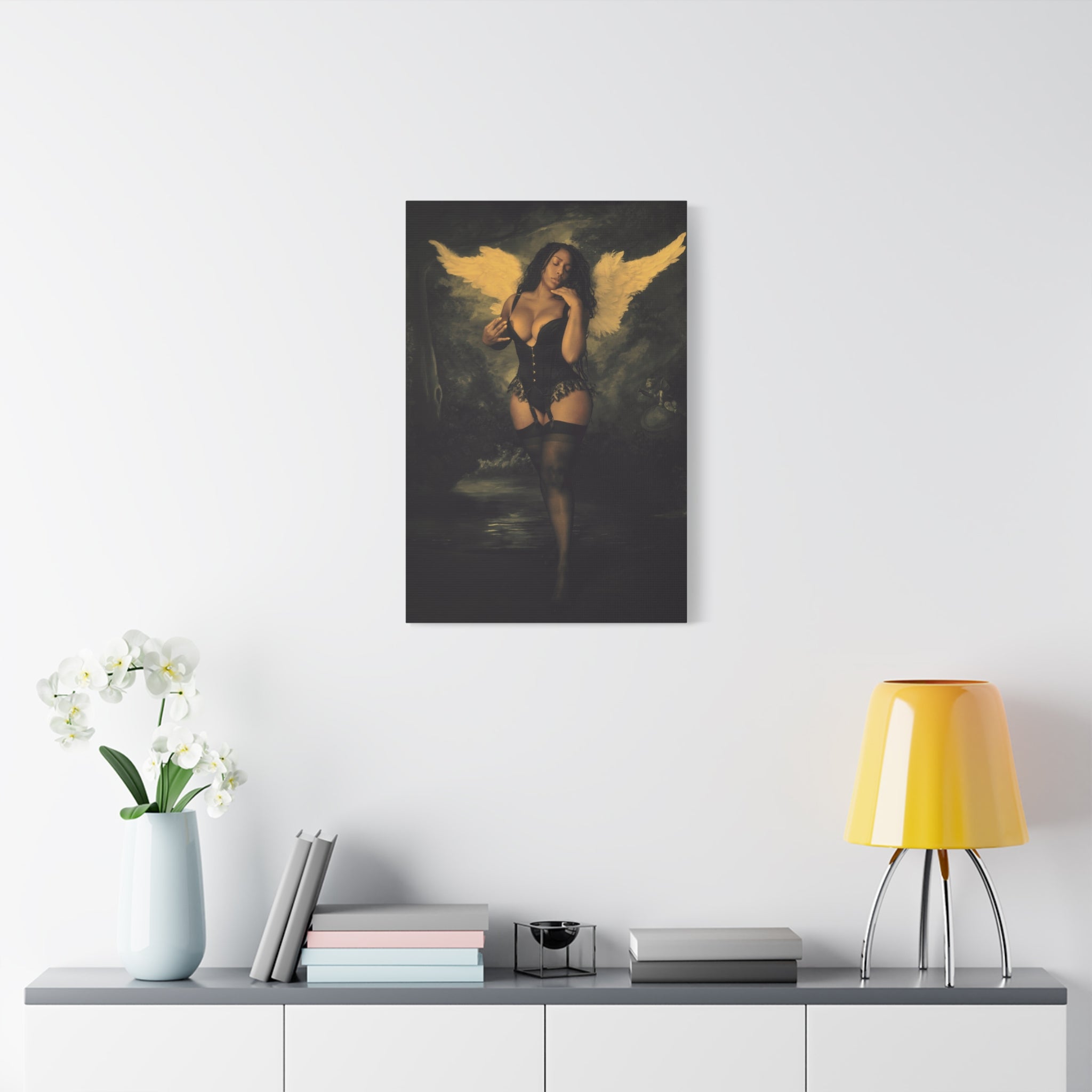 Reflecting Angel Matte Stretched Canvas