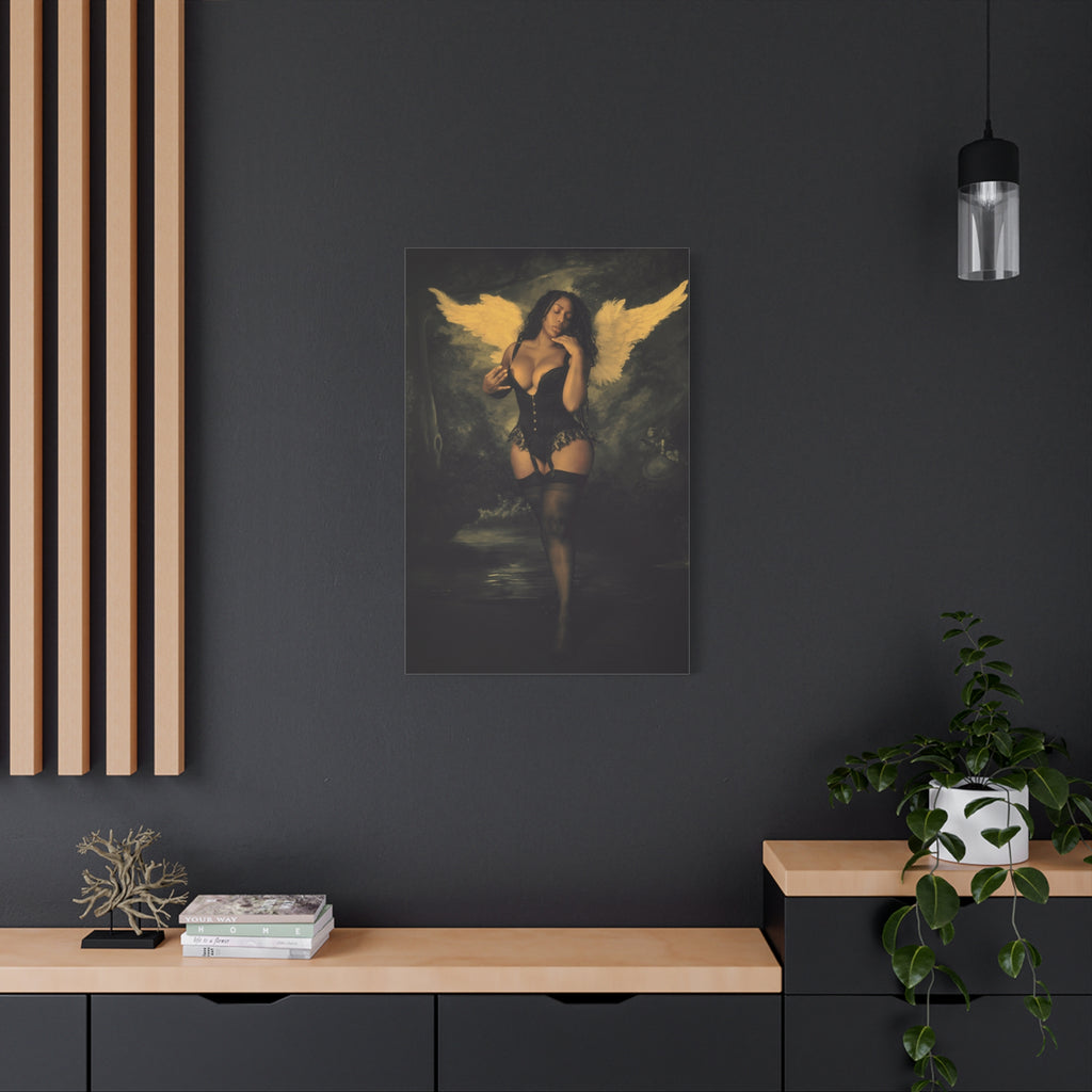 Reflecting Angel Matte Stretched Canvas
